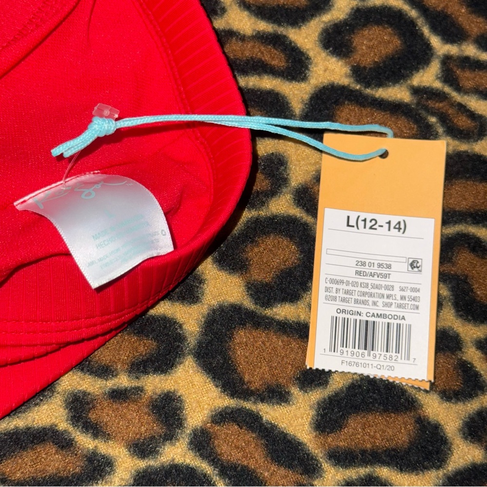 NWT Kona Sol Red Ribbed Bikini Top Size Large - Picture 3 of 3